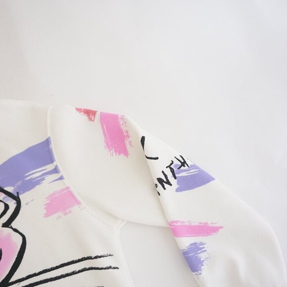 Zara Pink Panther Collab White Pink Paint Splatter Crewneck Sweater S - Picture 3 of 12